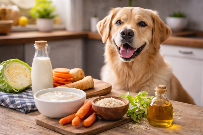 Darmflora beim Hund stärken: Kefir, Gemüse & Co. im Check
