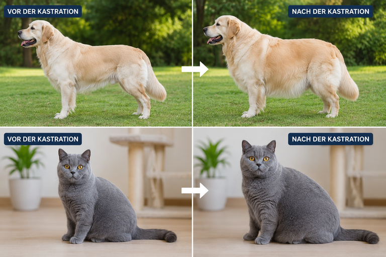 Übergewicht nach der Kastration bei Hund und Katze